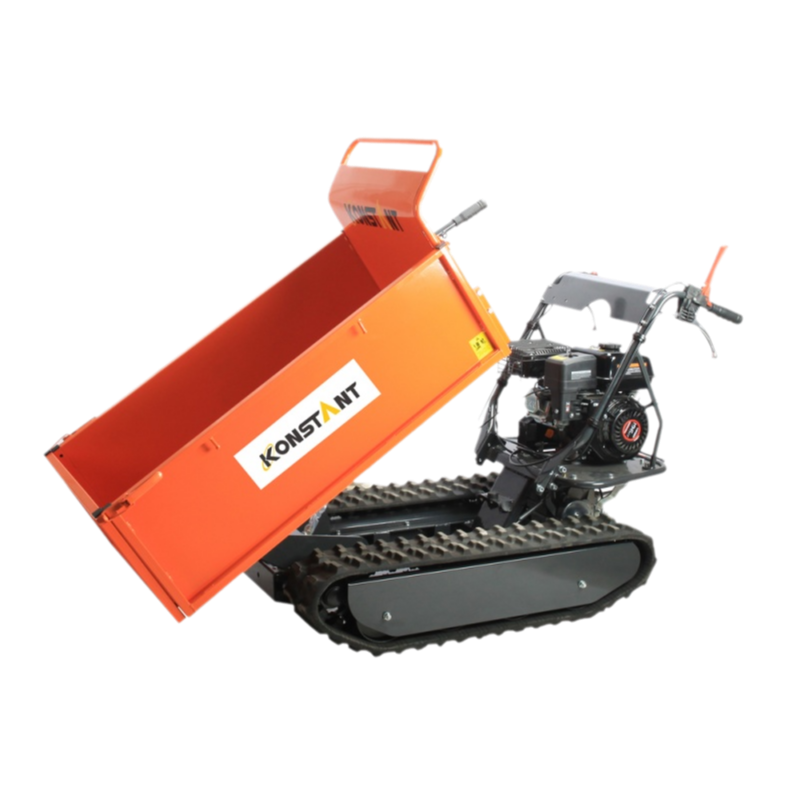 พลังงานน้ำมันเบนซิน 500 กิโลกรัมติดตามการก่อสร้างบาร์โรว์สวน Crawler Mini Dumper